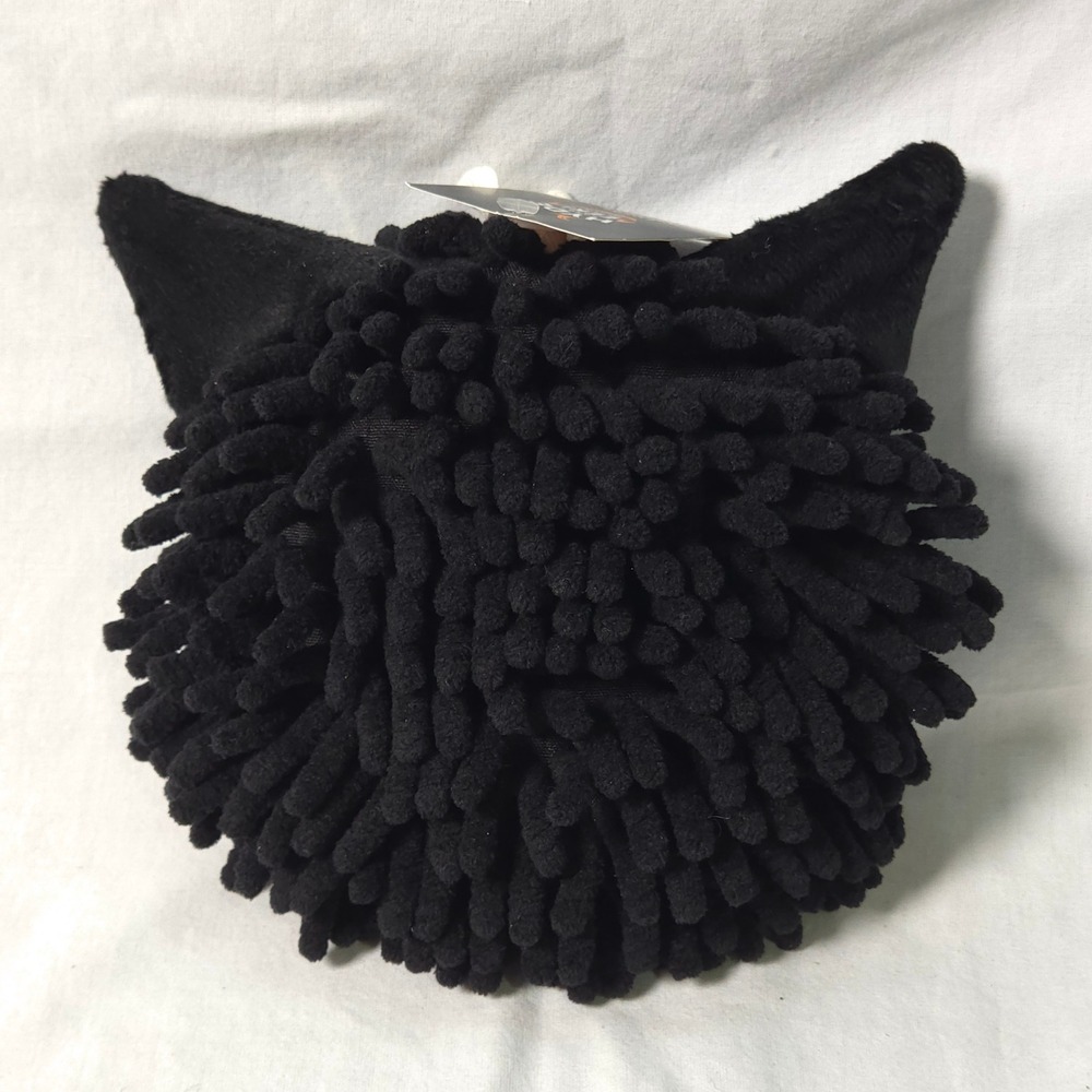 Black Cat Hanging Noodle Hand Towel Halloween Hyde and EEK Boutique 7x7 New